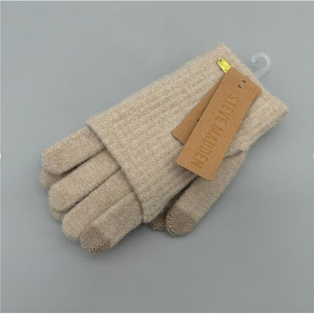 Steve Madden Gloves Womens One Size Tan EZ Tap Soft Cozy Warm Neutral Essentials